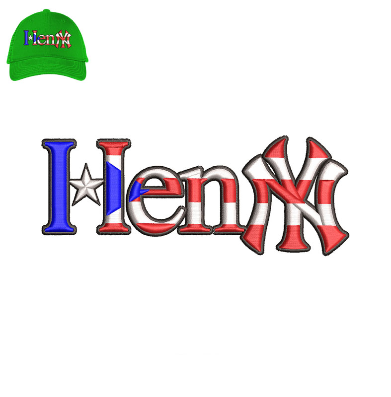 Henny Flag Embroidery logo for Cap.