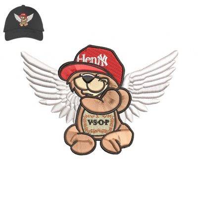 Gangster Teddy Embroidery logo for Cap.