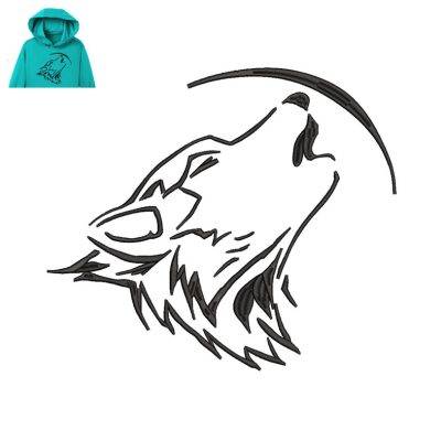 Howling Wolf Embroidery logo for Hoodie.