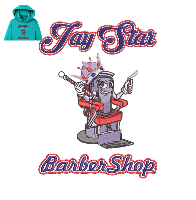 Jay Star Embroidery logo for Hoodie.