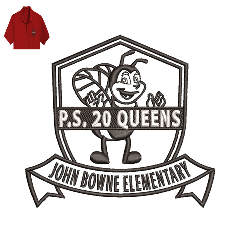 John Bowne Elementary Embroidery logo for Polo Shirt.