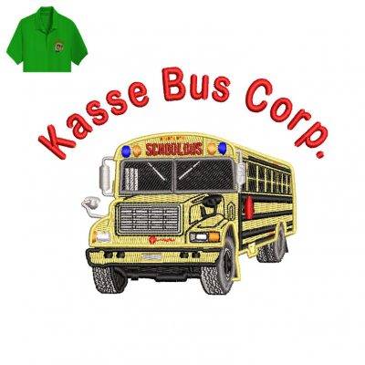 School Bus Corp Embroidery logo for Polo Shirt.