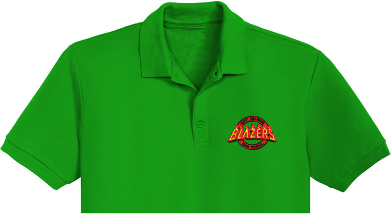 Blazers High School Embroidery logo for Polo Shirt.