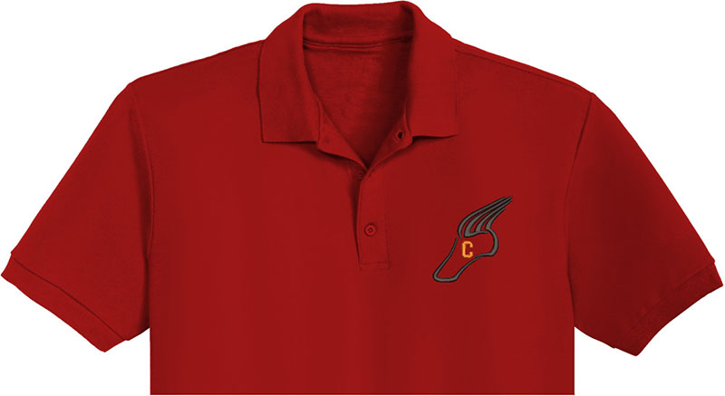 C Letter Embroidery logo for Polo Shirt.
