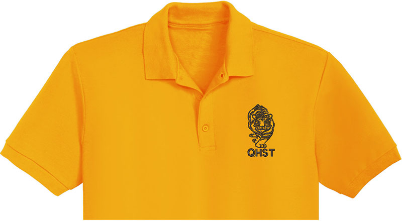 Qhst Tiger Embroidery logo for Polo Shirt.