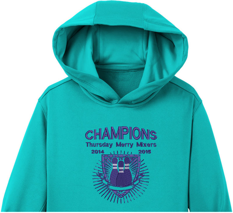 Champions Thursday Embroidery logo for Hoodie.