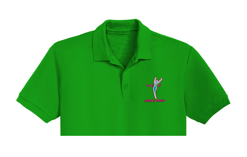 Lady Of America Fitness Embroidery logo for polo shirt.