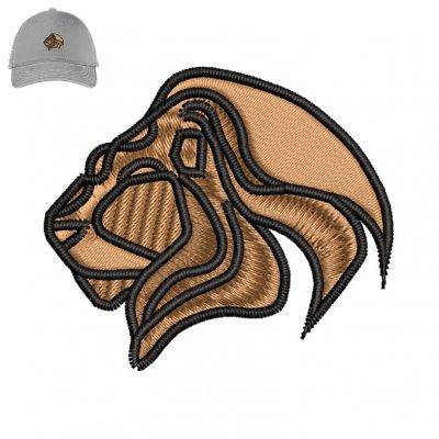 Lion Head Embroidery logo for Cap.