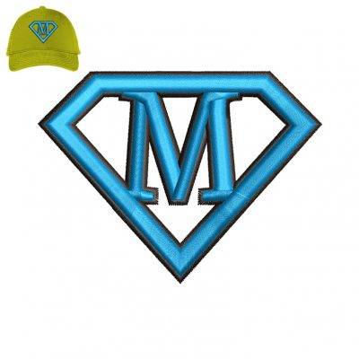 M Patch Embroidery logo for Cap.