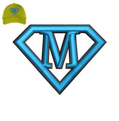 M Patch Embroidery logo for Cap.