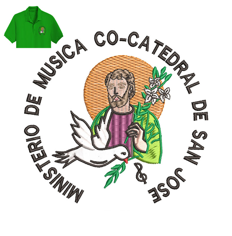 Ministerio De Musica Embroidery logo for Polo Shirt .