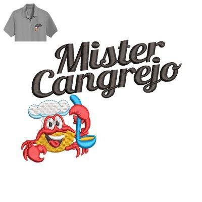 Mister Cangrejo Embroidery logo for Polo Shirt.