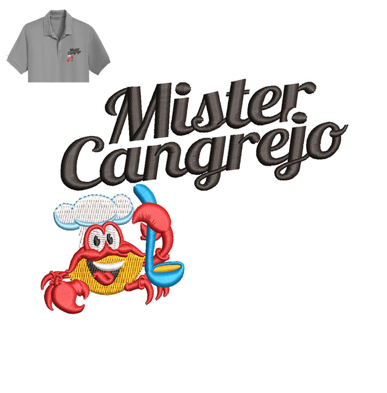 Mister Cangrejo Embroidery logo for Polo Shirt.