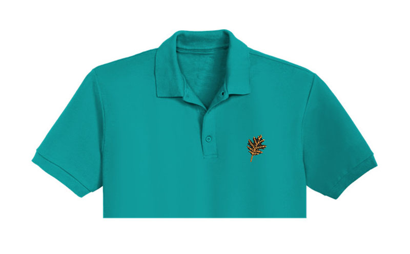 Oak Leaf Embroidery logo for Polo Shirt.