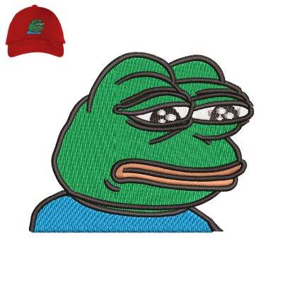 Pepe Meme Embroidery logo for Cap .