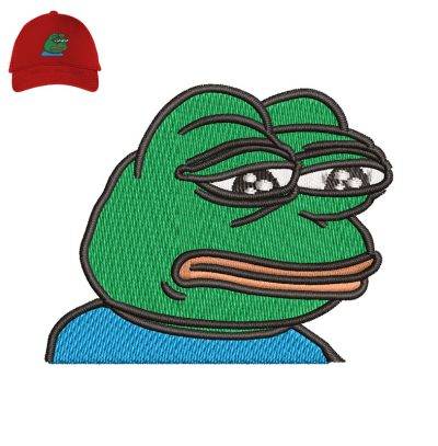 Pepe Meme Embroidery logo for Cap .