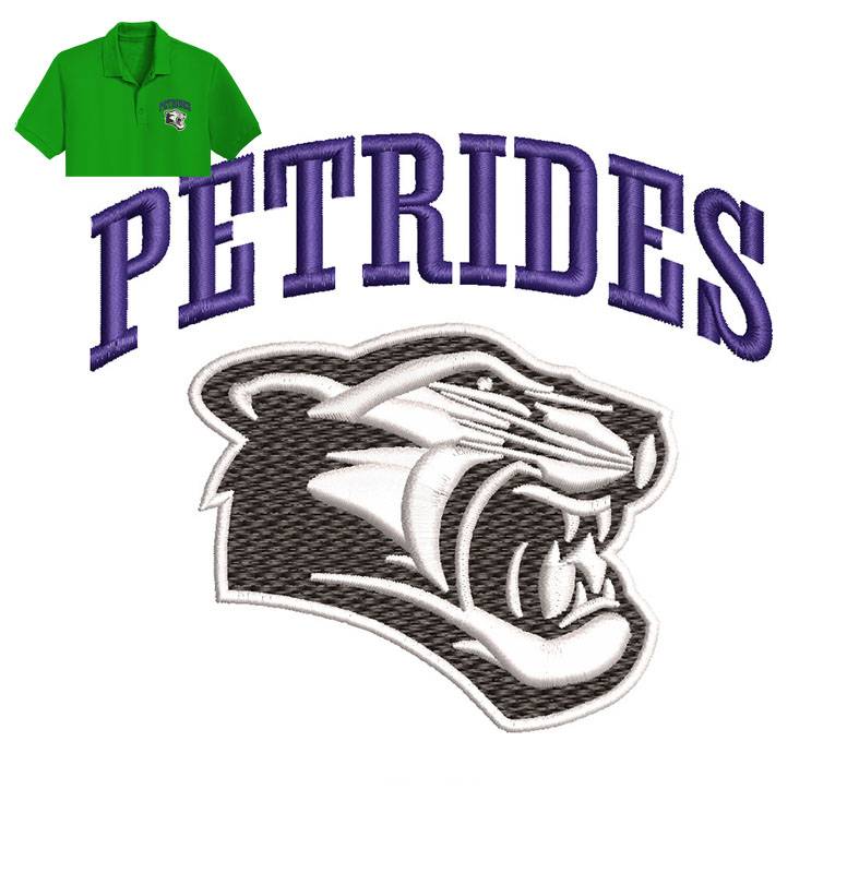 Petrides Tiger Embroidery logo for Polo Shirt.