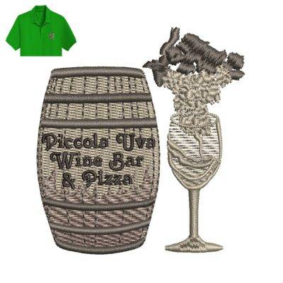 Piccola Uva Wine Embroidery logo for Polo Shirt.