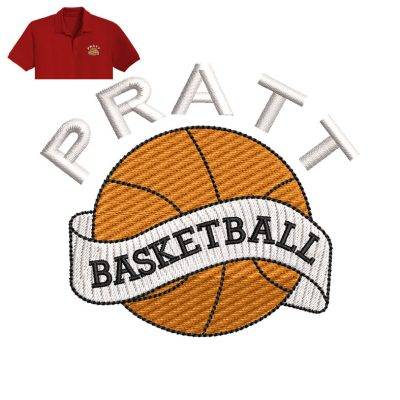 Pratt Basketball Embroidery logo for Polo Shirt.