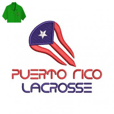 Puerto Rico Lacrosse Embroidery logo for Polo Shirt.