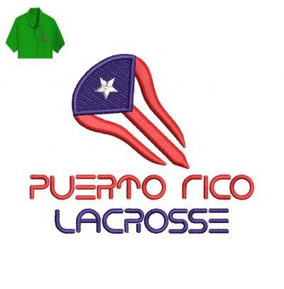 Puerto Rico Lacrosse Embroidery logo for Polo Shirt.
