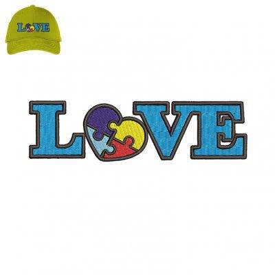 Puzzle Love Embroidery logo for Cap.