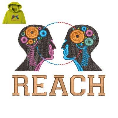 Reach Man Embroidery logo for Hoodie.