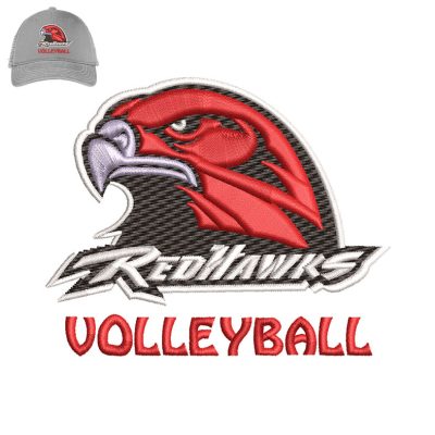 Redhawks Volleyball Embroidery logo for Cap.