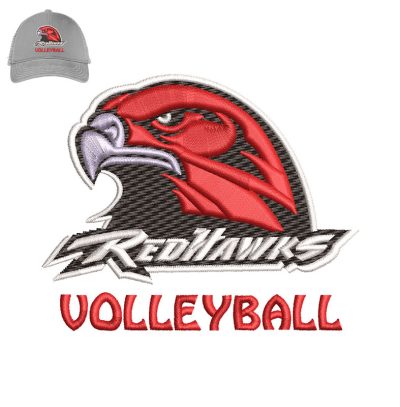 Redhawks Volleyball Embroidery logo for Cap.