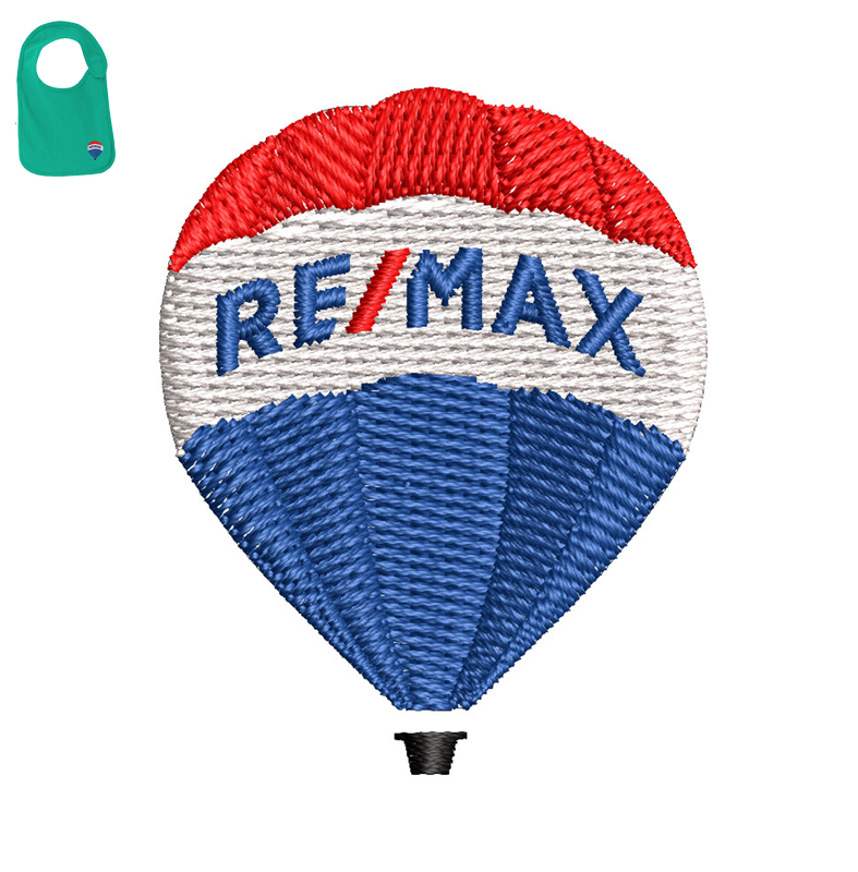 Re/max Embroidery logo for Baby bib.