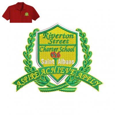 Riuerton Street Embroidery logo for Polo Shirt.