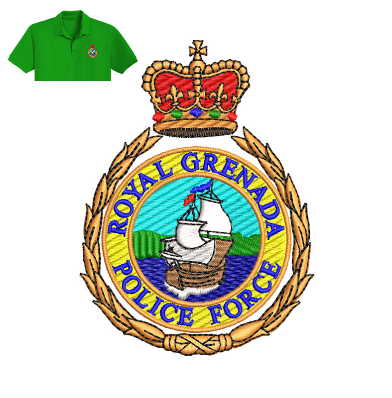 Royal Grenada Embroidery logo for Polo Shirt.