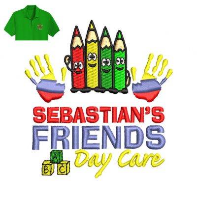 Sebastian Friends Embroidery logo for Polo Shirt.
