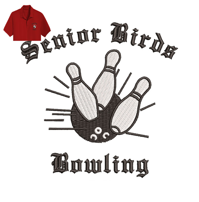 Senior Birds Embroidery logo for Polo Shirt.
