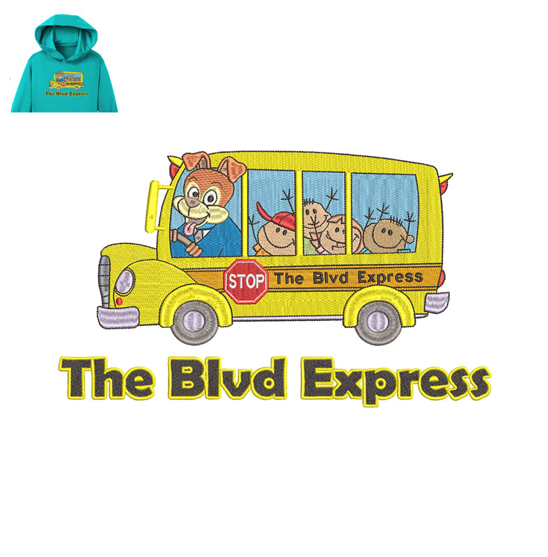 The Blvd Express Embroidery logo for Hoodie.