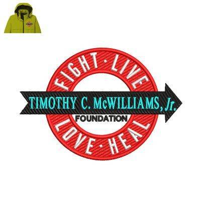 Timothy Mcwilliams Embroidery logo for Jacket.