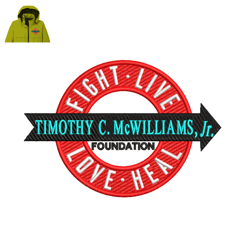 Timothy Mcwilliams Embroidery logo for Jacket.
