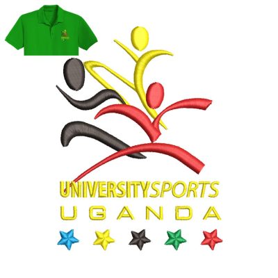 University Sports Embroidery logo for Polo Shirt.