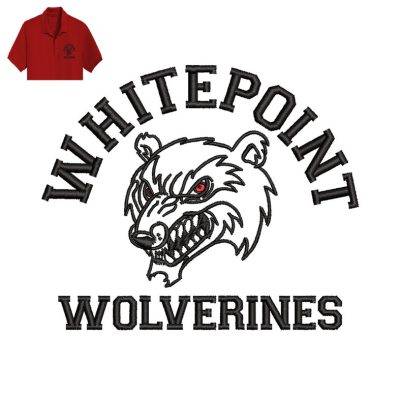 Whitepoint Wolverines Embroidery logo for Polo Shirt .