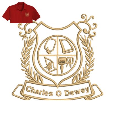 Charles O Dewey Embroidery logo for Polo Shirt.