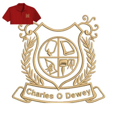 Charles O Dewey Embroidery logo for Polo Shirt.