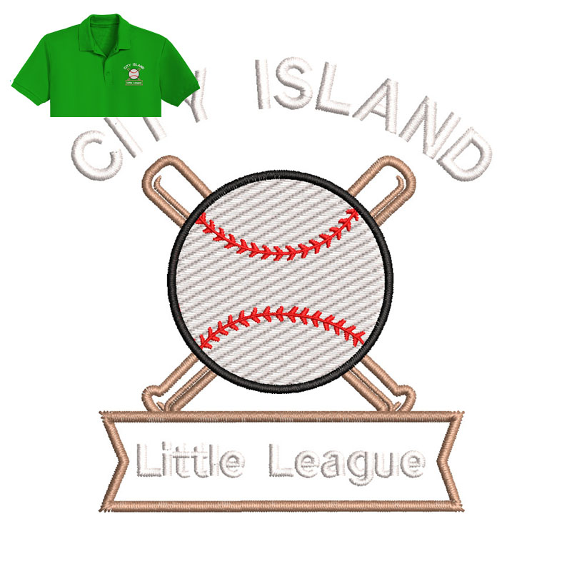 City Island Embroidery logo for Polo Shirt.