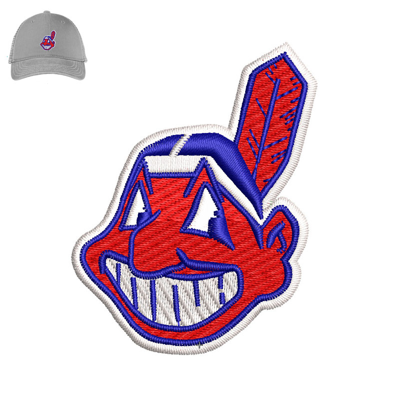 Cleveland Indians Chief Embroidery logo for Cap.