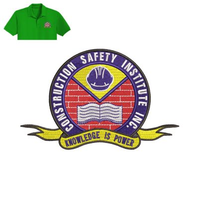 Construction Safety Embroidery logo for Polo Shirt.