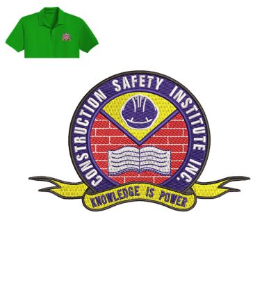 Construction Safety Embroidery logo for Polo Shirt.