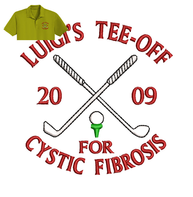 Cystic Fibrosis Embroidery logo for Polo Shirt.