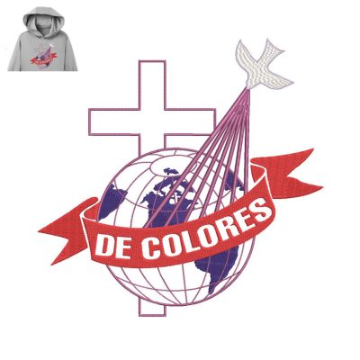 De Colores Embroidery logo for Hoodie.