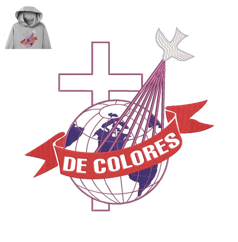 De Colores Embroidery logo for Hoodie.
