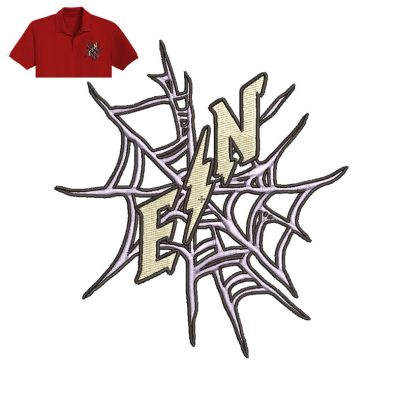 Draw Spider EN Embroidery logo for polo shirt.