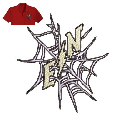 Draw Spider EN Embroidery logo for polo shirt.